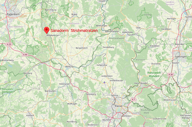Standort der Firma auf der Karte im Eggegebirge